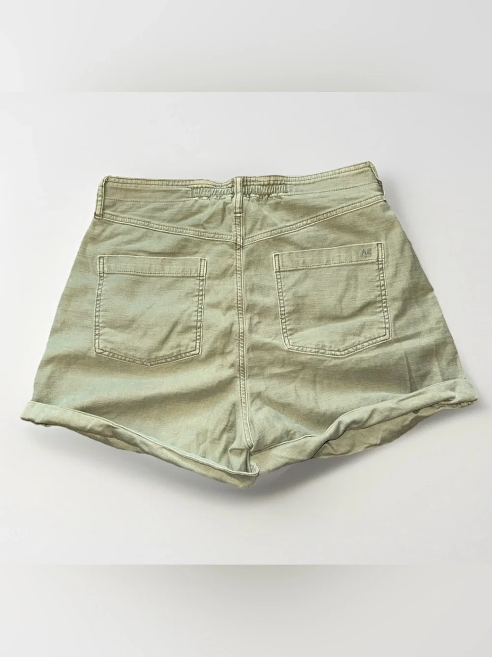American Eagle Baggy Mom Shorts High Rise Olive Green Size 12